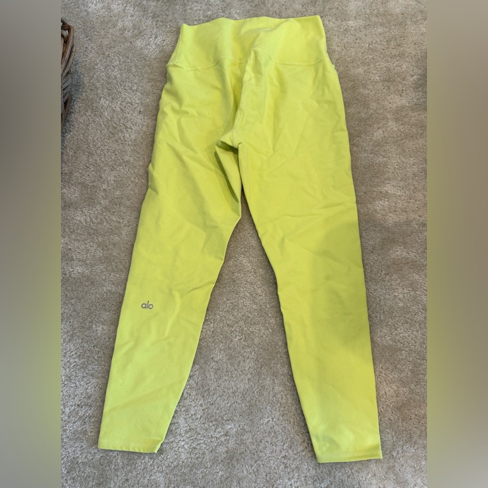 Alo Neon Yellow Airbrush Legging size L